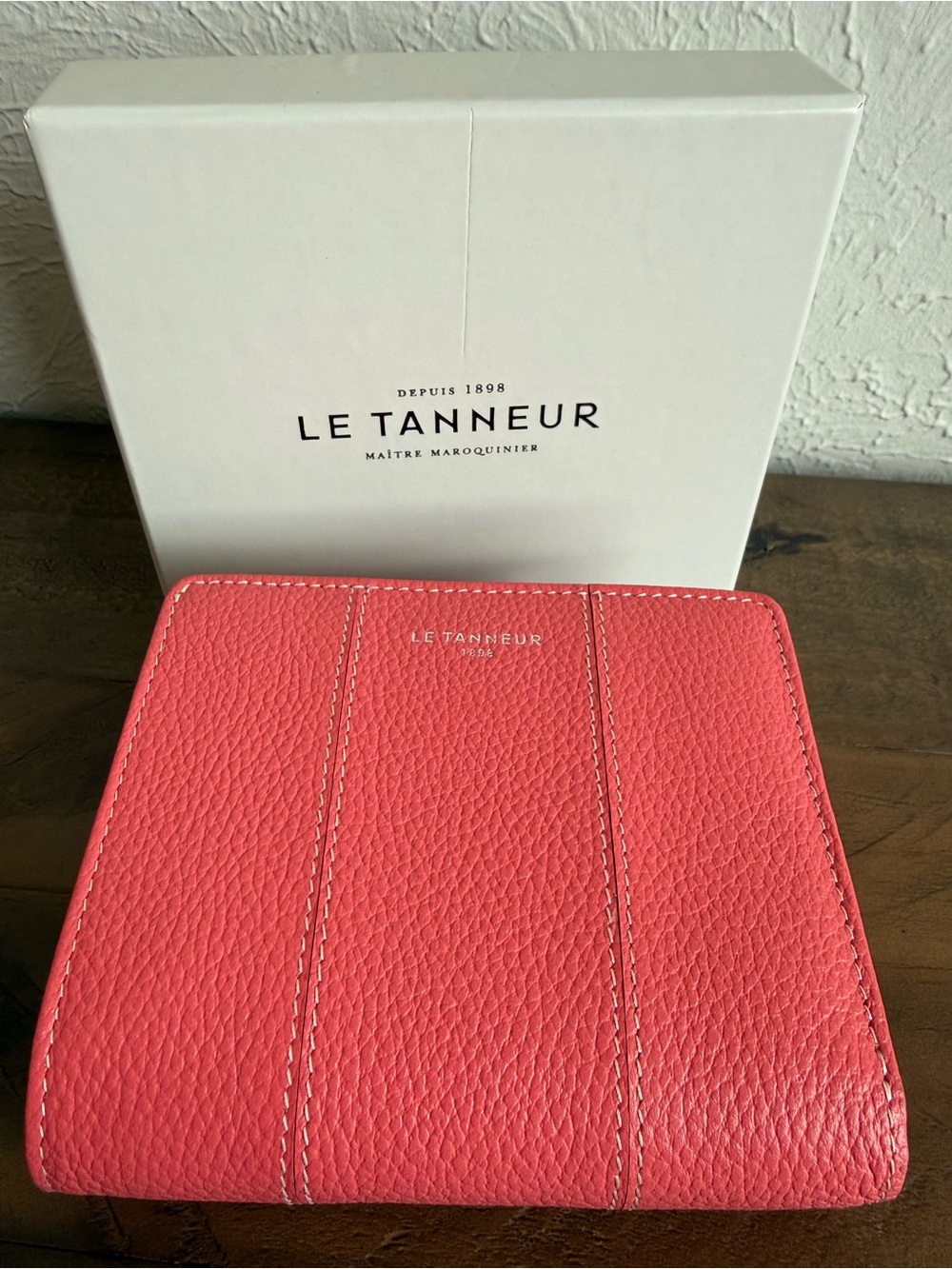 Le Tanneur Juliette Leather Wallet for Women in Pink Flamingo